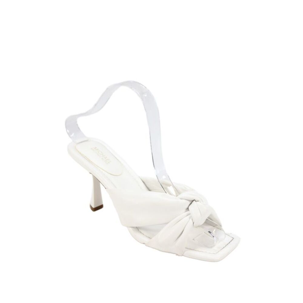 Michael Michael Kors Womens Twist Knot Sandal Heels White Size 7 Medium